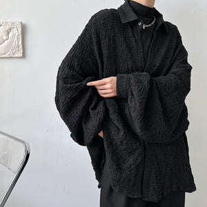 Retro Crinkled Dolman Sleeve Shirt