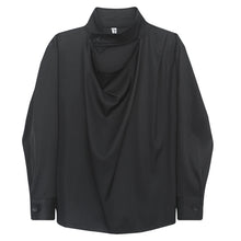 Load image into Gallery viewer, Solid Color Stand Collar Cutout Long Sleeve Shirt
