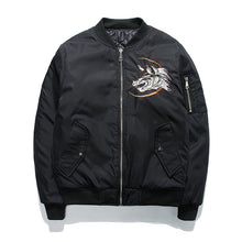 Load image into Gallery viewer, Howling Embroidered Baseball Jacket
