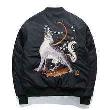 Load image into Gallery viewer, Howling Embroidered Baseball Jacket

