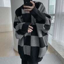 Load image into Gallery viewer, Black Checkerboard Crewneck Sweater
