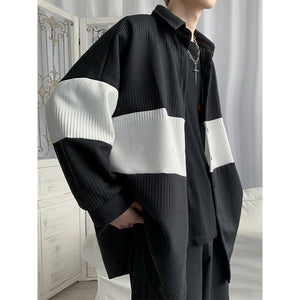 Color Contrast Paneled Knit Jacket