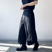 Load image into Gallery viewer, Zip-button Detailing Irregular Wide-leg Trousers
