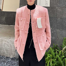 Load image into Gallery viewer, Vintage Pink Frayed Collarless Jacket
