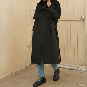 Double-breasted Mid-length Trench Coat