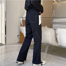 Load image into Gallery viewer, Contrasting Color Zipper Slit Slacks
