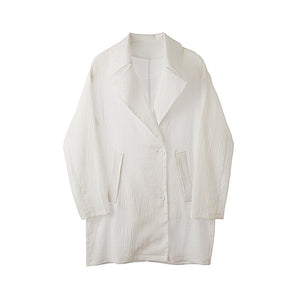 Thin Pleated Mid-Length Loose Jacket