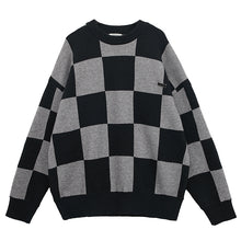 Load image into Gallery viewer, Black Checkerboard Crewneck Sweater
