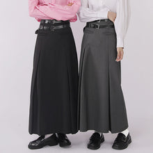 Load image into Gallery viewer, A-line Suit Skirt With Double Belt
