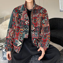 Load image into Gallery viewer, Vintage Jacquard Stand Collar Jacket
