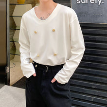 Load image into Gallery viewer, Shawl Vest White Long-sleeved T-shirt
