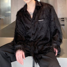 Load image into Gallery viewer, Fringed Mesh Long Sleeve Lapel Shirt
