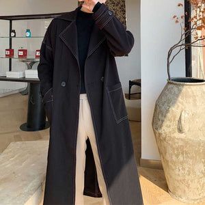 Mid Length Lapel Windbreaker Jacket