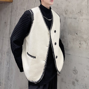 Contrast Color Covered Decorative Braided Vest