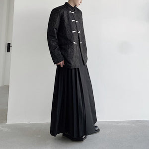 Dark A-Line Pleated Culottes Hakama Pants