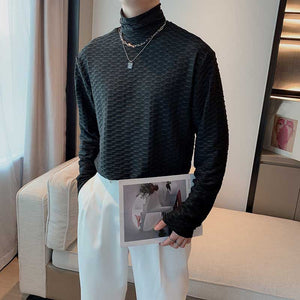 Turtleneck Waffle Pan Bottoming Shirt