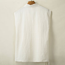 Load image into Gallery viewer, Cotton Linen Large Slanted Placket Vest
