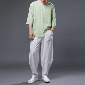 Simple Cotton Linen Harem Pants