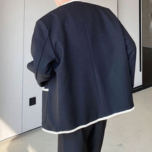 Load image into Gallery viewer, Vintage Contrast Crewneck Cropped Jacket
