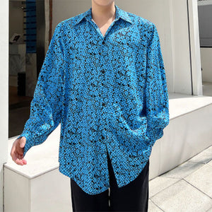Floral Point Collar Loose Long Sleeve Shirt