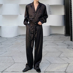 Silky Satin Shirt Trousers