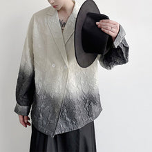 Load image into Gallery viewer, Ink Gradient Embossing Lapel Suit Collar Shirt
