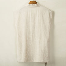 Load image into Gallery viewer, Cotton Linen Large Slanted Placket Vest
