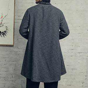 Retro Cotton Linen Loose Mid-Length Cardigan