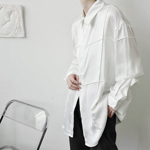 Simple Solid Color Square Neck Loose Shirt