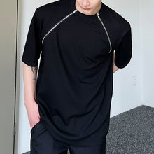 Load image into Gallery viewer, Zipper Shoulder Pad T-shirt
