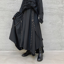 Load image into Gallery viewer, Webbing Irregular Oversized Wide-leg Culottes Hakama Pants
