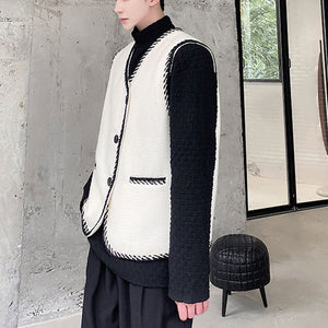 Contrast Color Covered Decorative Braided Vest