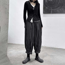 Load image into Gallery viewer, Dark Thick Striped Casual Pants
