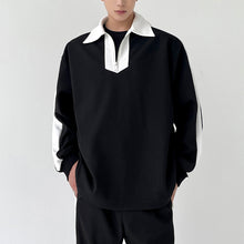 Load image into Gallery viewer, Waffle Contrast Polo Neck Long Sleeve Tracksuit
