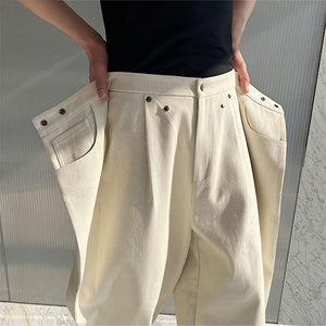 Three-dimensional Tailoring Stitching Wide-leg Jeans
