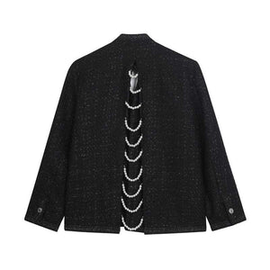 Back Slit Beads Decorative Jacket
