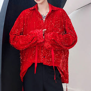 Sequined Red Shirt