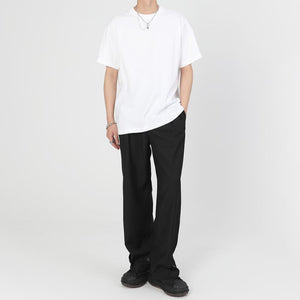 Simple Solid Color Cotton Slim Fit Short Sleeve T-Shirt