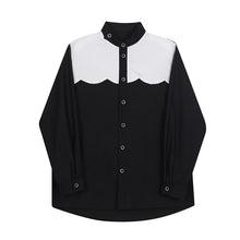 Load image into Gallery viewer, Asymmetric Stand Collar Contrasting Color Long Sleeve Shirt
