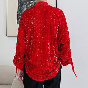 Sequined Red Shirt