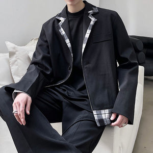 Stitching One-button Blazer