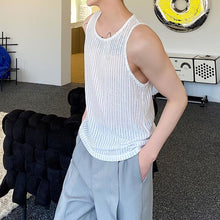 Load image into Gallery viewer, Thin Sheer Crew Neck Tank Top
