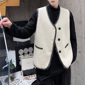 Contrast Color Covered Decorative Braided Vest