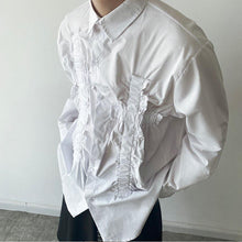Load image into Gallery viewer, Pleated Trim Long Sleeve Shirt
