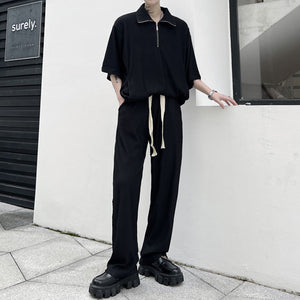 Solid Color Short Sleeve T-Shirt Pants Set