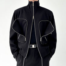 Load image into Gallery viewer, Turtleneck Double Zip Pocket Jacket
