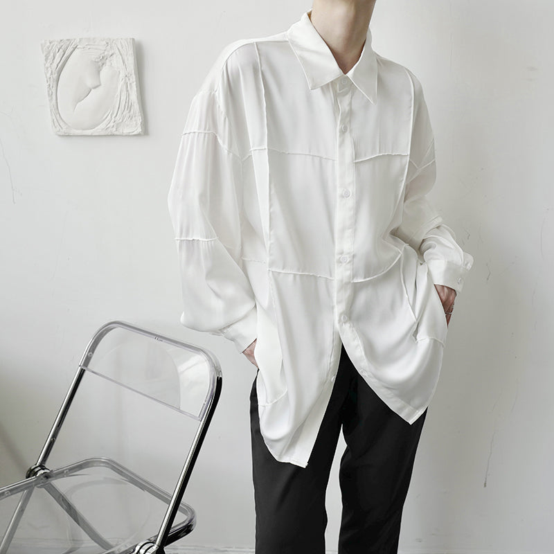 Simple Solid Color Square Neck Loose Shirt