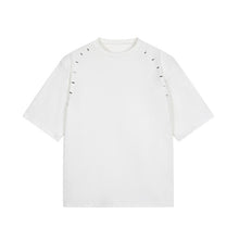 Load image into Gallery viewer, Beaded Shoulder Line Short Sleeve T-Shirt
