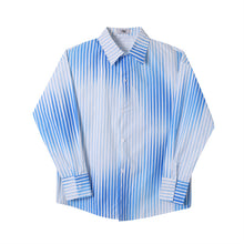 Load image into Gallery viewer, Thin Blue And White Gradient Stripe Shirt
