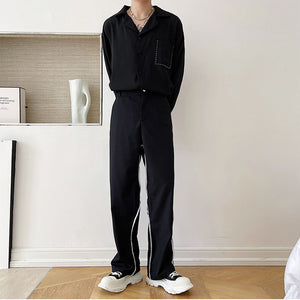 Contrasting Functional Casual Pants